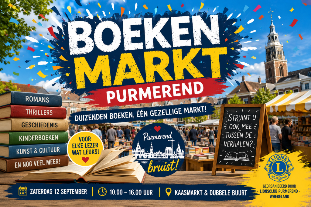 Boekenmarkt in hartje Purmerend 12 september