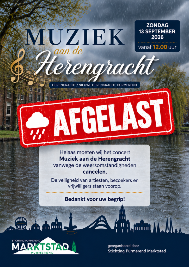 Concert aan/in de Herengracht 13 september